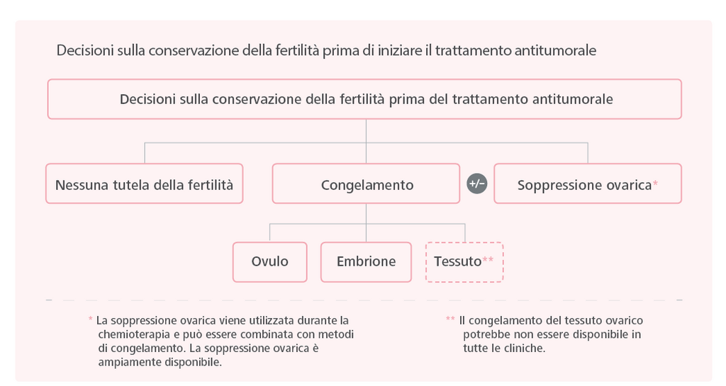 Decisioni sulla preservazione della fertilità prima di iniziare il trattamento del cancro